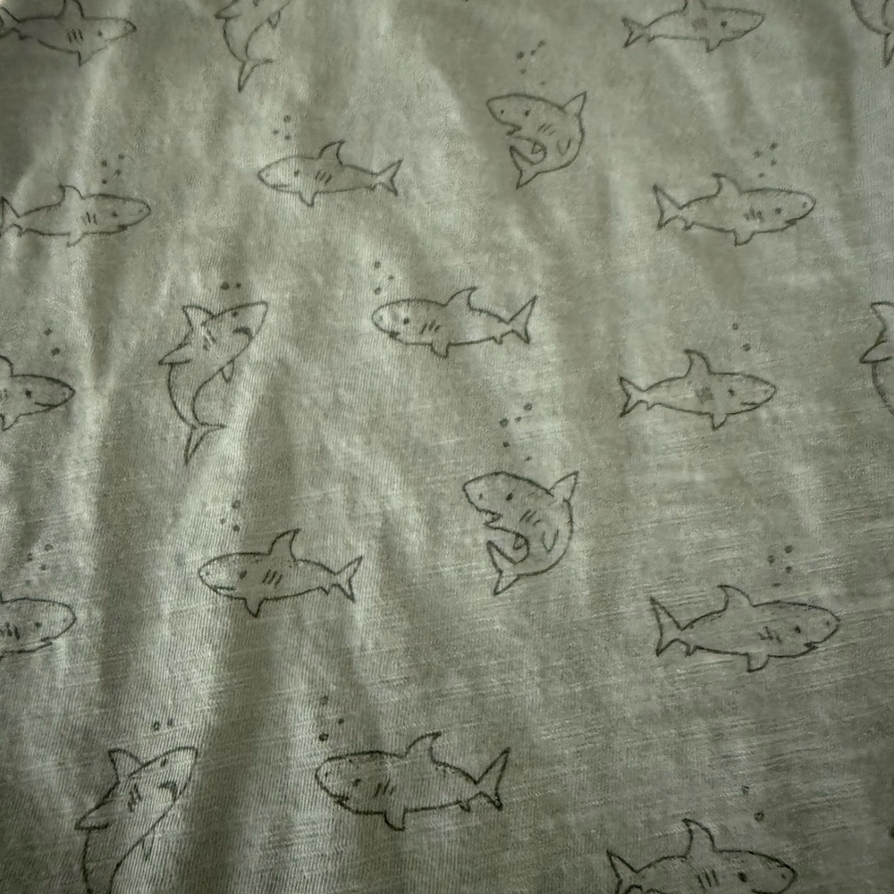 Rylee & Cru Shark-Print Sleeveless Romper in Dusty Blue - Picture 2 of 3